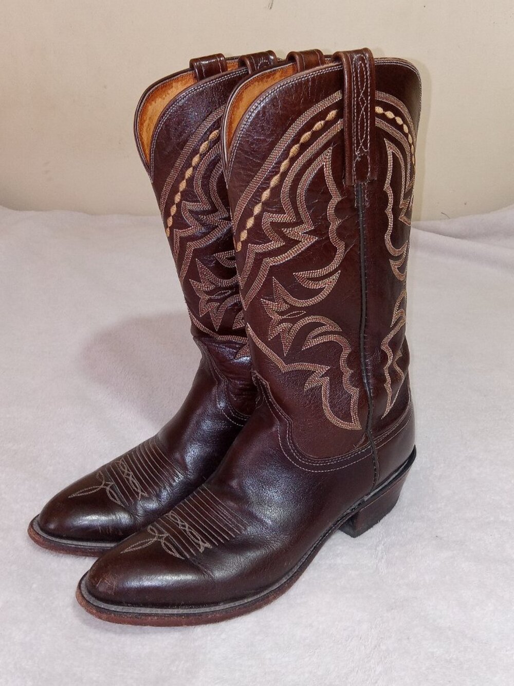 Lucchese 1883 Men's 8.5D N7012R4 Chocolate Brown Leather Western Cowboy Boots